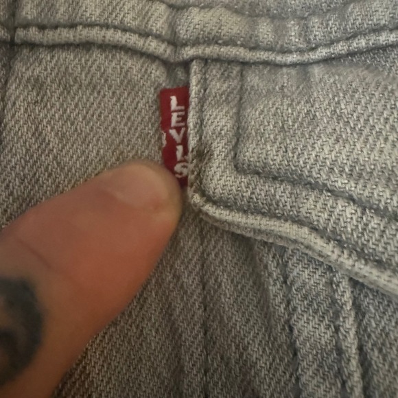 Levis Premium Mens Grey Denim Flannel Lined Trucker Jacket Size L Large Grey - Picture 3 of 10